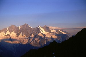 Mischabel, vom Südgrat des Weissmies gesehen